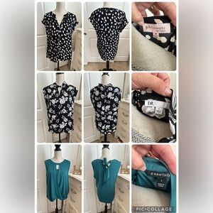 Bundle of Woman’s Tops Black and White Floral Blouse